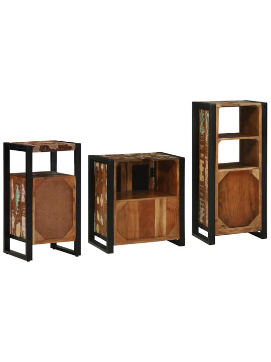 Vannas istabas mēbeļu komplekts 3 pcs ciets atjaunots koks