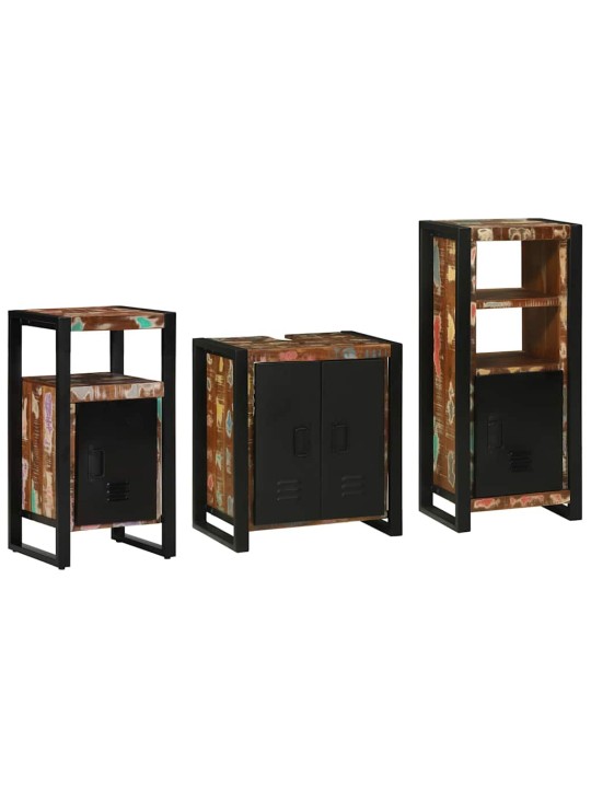 Vannas istabas mēbeļu komplekts 3 pcs ciets atjaunots koks