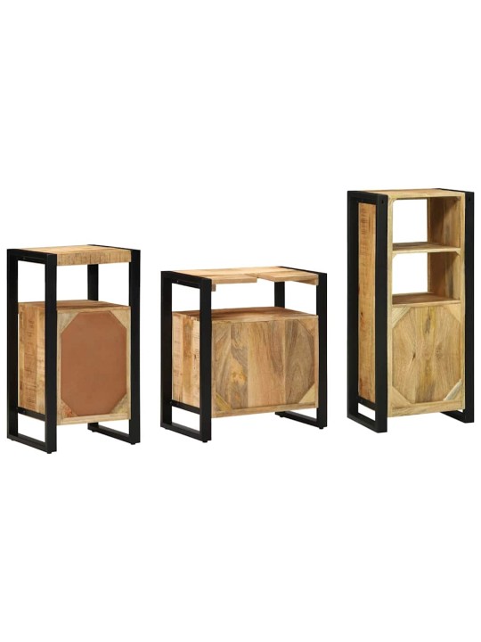 Vannas istabas mēbeļu komplekts 3 pcs brūna cieta mango koksne