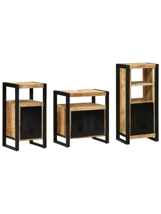 Vannas istabas mēbeļu komplekts 3 pcs brūna cieta mango koksne