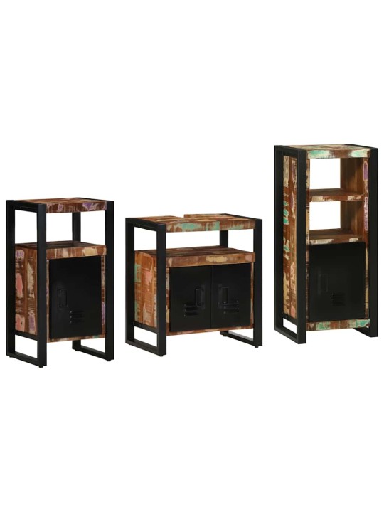 Vannas istabas mēbeļu komplekts 3 pcs ciets atjaunots koks