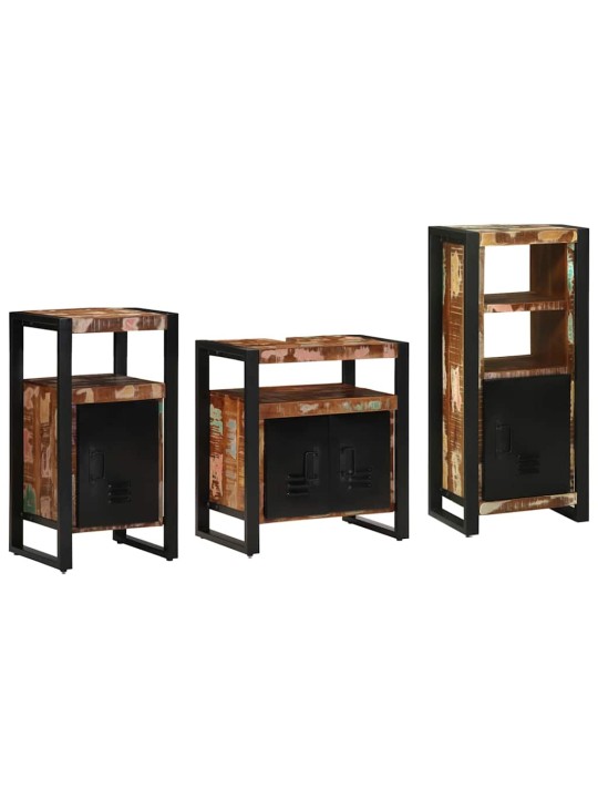 Vannas istabas mēbeļu komplekts 3 pcs ciets atjaunots koks