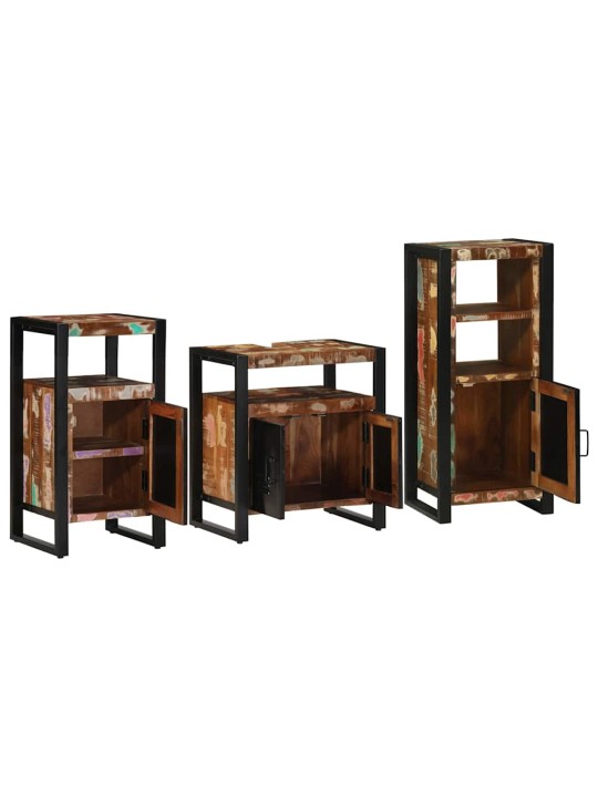 Vannas istabas mēbeļu komplekts 3 pcs ciets atjaunots koks