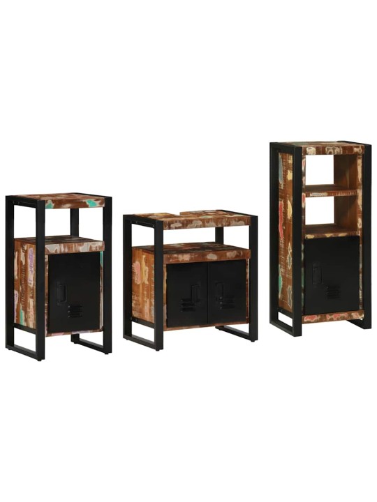 Vannas istabas mēbeļu komplekts 3 pcs ciets atjaunots koks