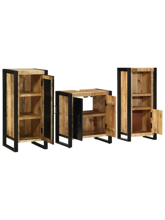 Vannas istabas mēbeļu komplekts 3 pcs brūna cieta mango koksne