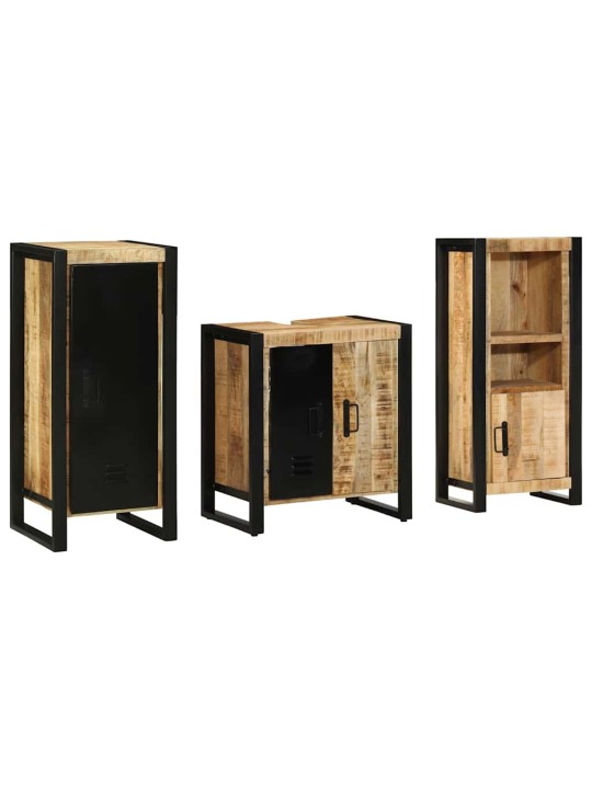 Vannas istabas mēbeļu komplekts 3 pcs brūna cieta mango koksne
