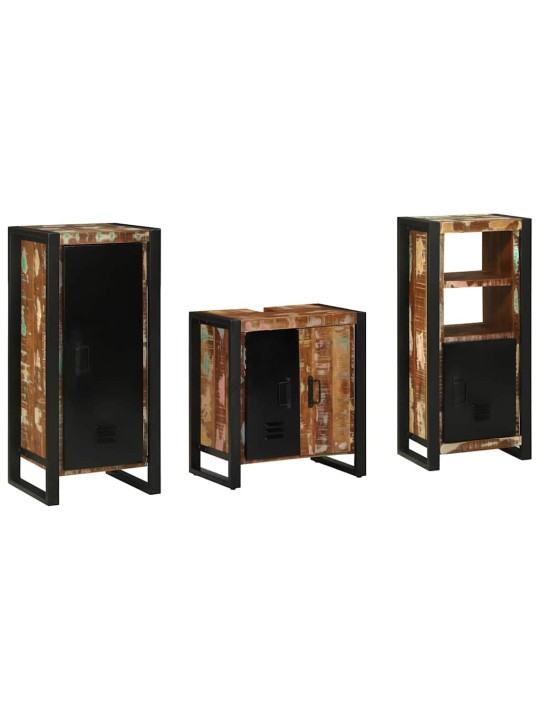 Vannas istabas mēbeļu komplekts 3 pcs ciets atjaunots koks