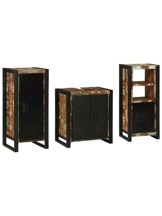 Vannas istabas mēbeļu komplekts 3 pcs ciets atjaunots koks