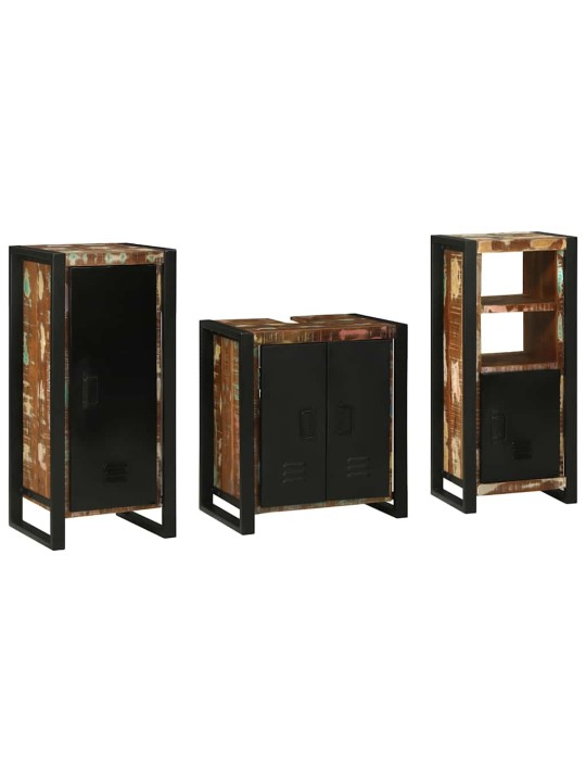 Vannas istabas mēbeļu komplekts 3 pcs ciets atjaunots koks