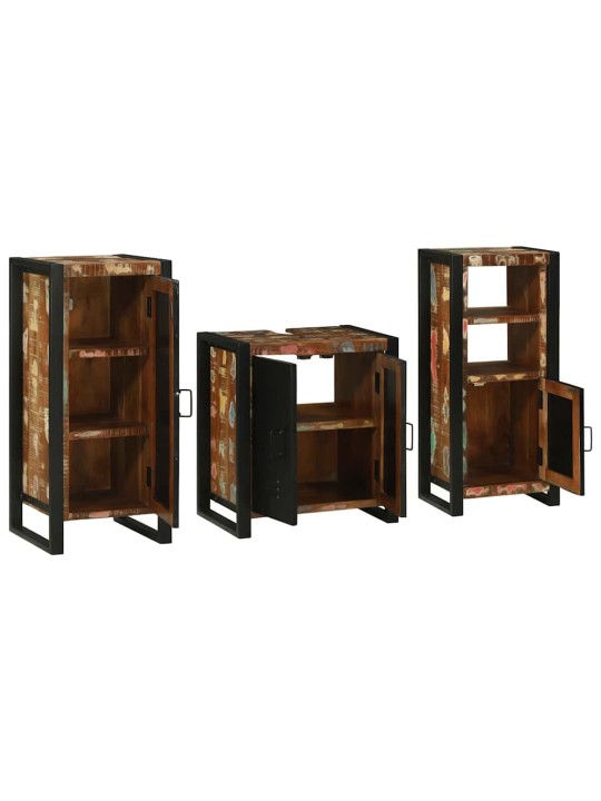Vannas istabas mēbeļu komplekts 3 pcs ciets atjaunots koks