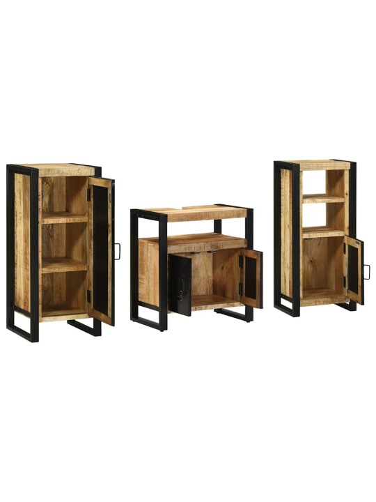 Vannas istabas mēbeļu komplekts 3 pcs brūna cieta mango koksne
