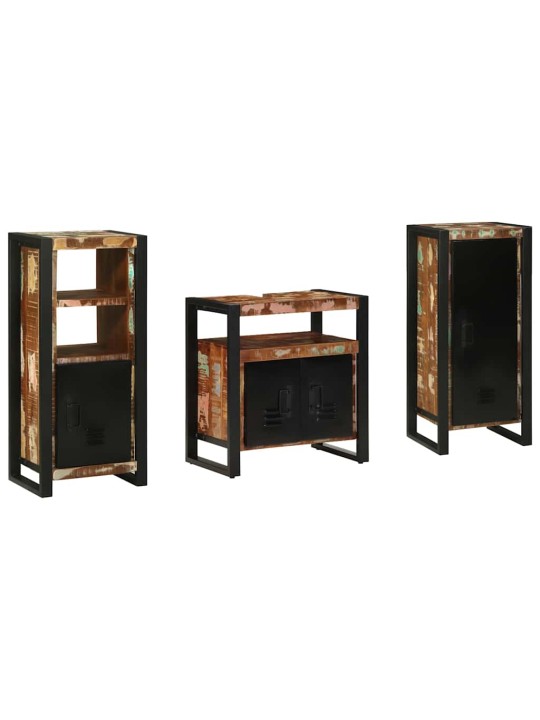 Vannas istabas mēbeļu komplekts 3 pcs ciets atjaunots koks