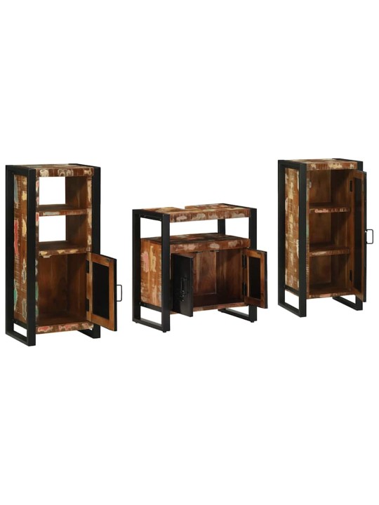 Vannas istabas mēbeļu komplekts 3 pcs ciets atjaunots koks