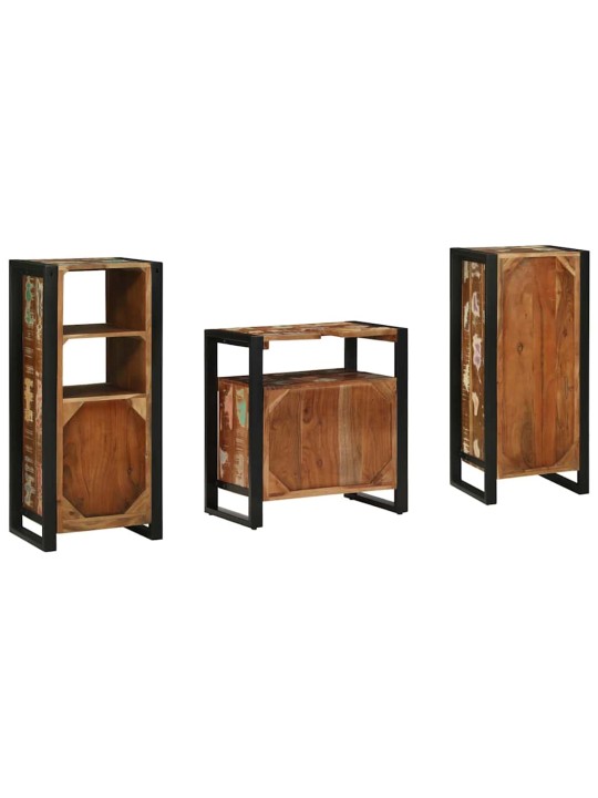 Vannas istabas mēbeļu komplekts 3 pcs ciets atjaunots koks