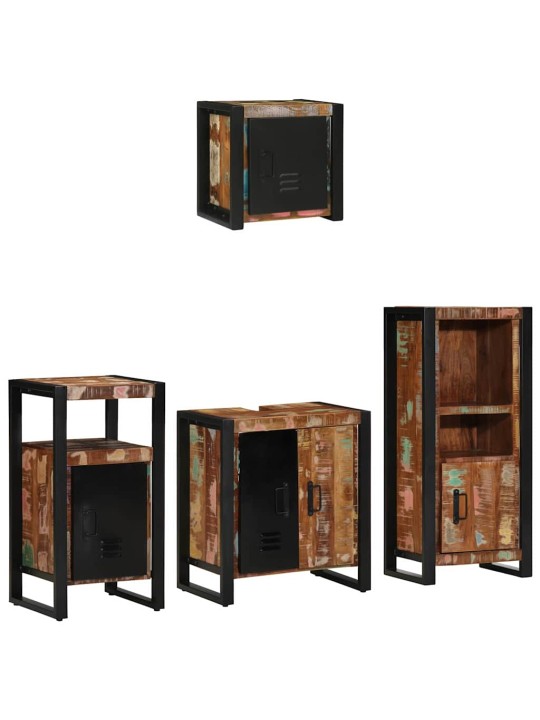 Vannas istabas mēbeļu komplekts 4 pcs ciets atjaunots koks