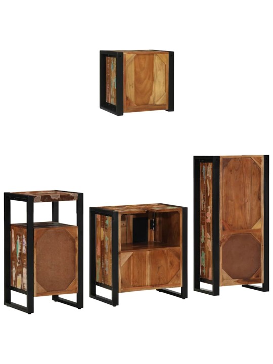 Vannas istabas mēbeļu komplekts 4 pcs ciets atjaunots koks