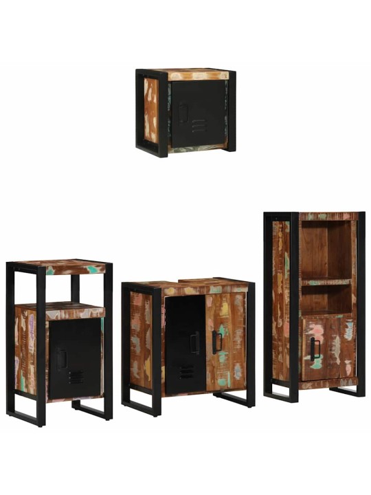 Vannas istabas mēbeļu komplekts 4 pcs ciets atjaunots koks