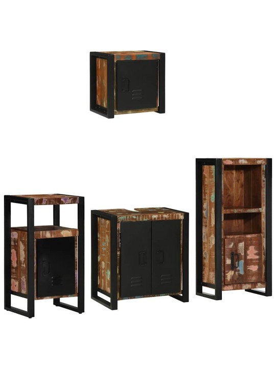 Vannas istabas mēbeļu komplekts 4 pcs ciets atjaunots koks