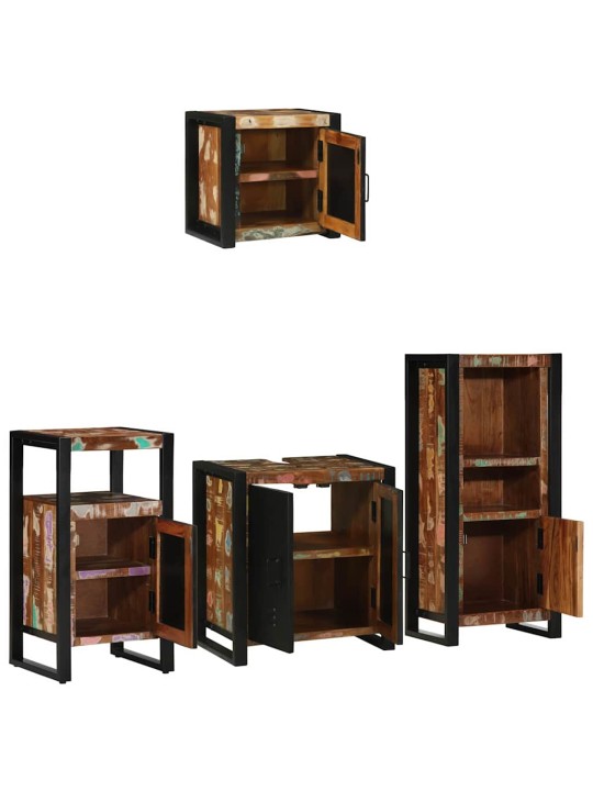 Vannas istabas mēbeļu komplekts 4 pcs ciets atjaunots koks