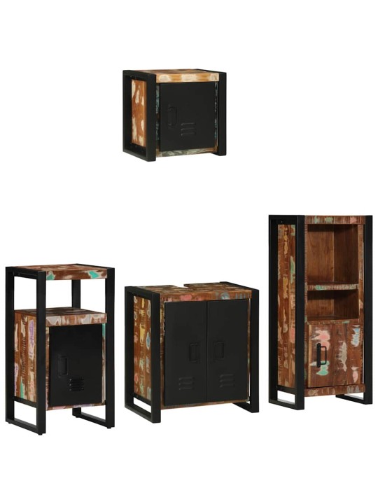 Vannas istabas mēbeļu komplekts 4 pcs ciets atjaunots koks