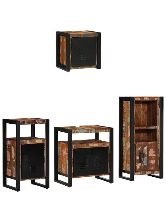 Vannas istabas mēbeļu komplekts 4 pcs ciets atjaunots koks