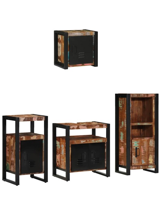 Vannas istabas mēbeļu komplekts 4 pcs ciets atjaunots koks