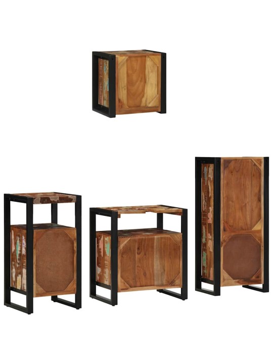 Vannas istabas mēbeļu komplekts 4 pcs ciets atjaunots koks