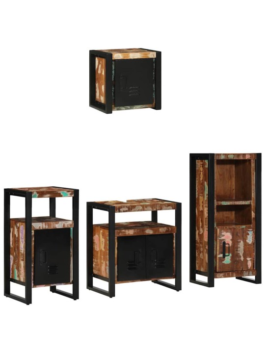 Vannas istabas mēbeļu komplekts 4 pcs ciets atjaunots koks