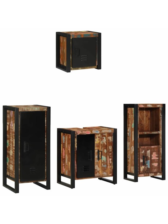 Vannas istabas mēbeļu komplekts 4 pcs ciets atjaunots koks