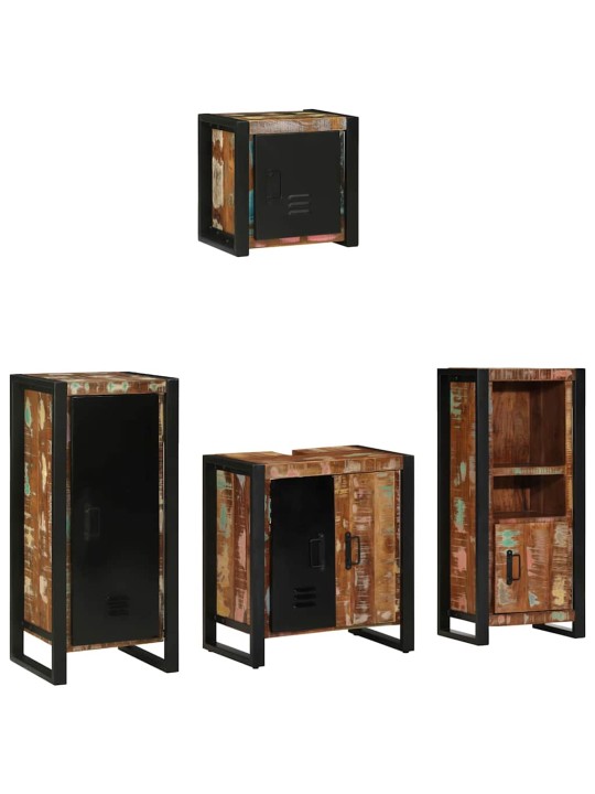 Vannas istabas mēbeļu komplekts 4 pcs ciets atjaunots koks