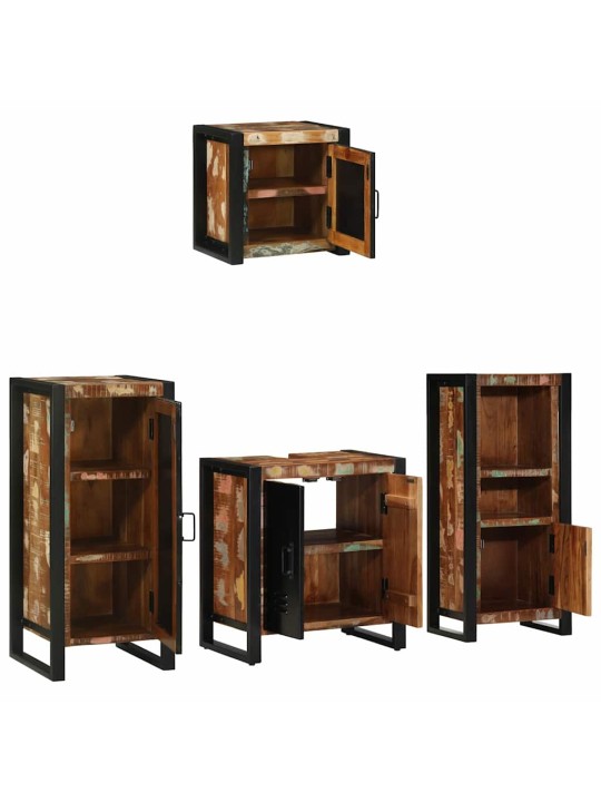 Vannas istabas mēbeļu komplekts 4 pcs ciets atjaunots koks