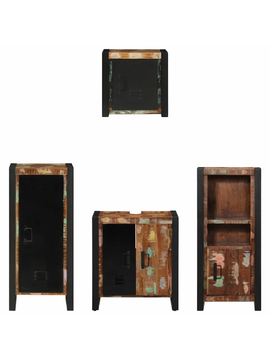 Vannas istabas mēbeļu komplekts 4 pcs ciets atjaunots koks