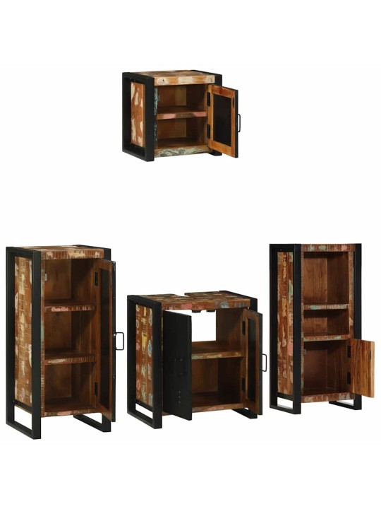 Vannas istabas mēbeļu komplekts 4 pcs ciets atjaunots koks