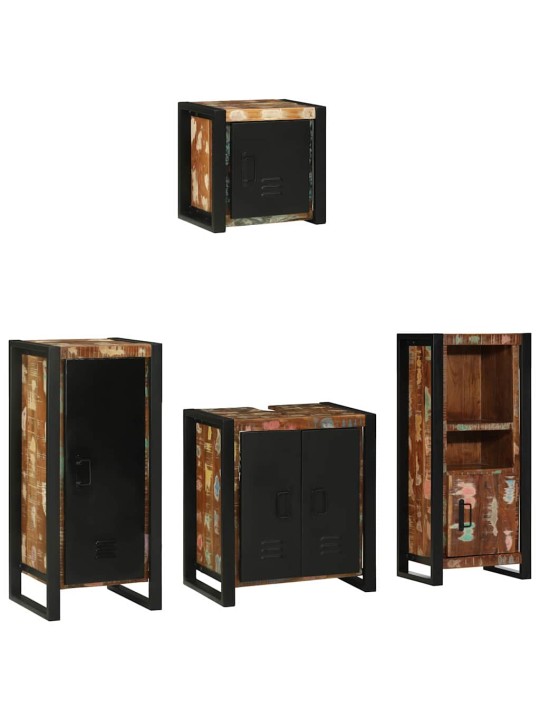 Vannas istabas mēbeļu komplekts 4 pcs ciets atjaunots koks