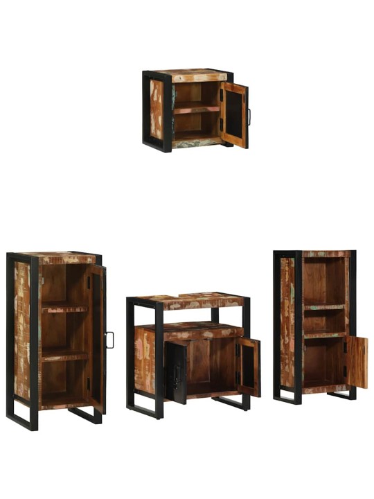 Vannas istabas mēbeļu komplekts 4 pcs ciets atjaunots koks