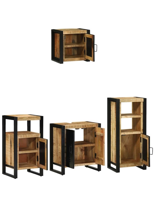 Vannas istabas mēbeļu komplekts 4 pcs brūna cieta mango koksne