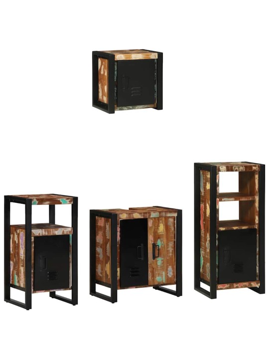 Vannas istabas mēbeļu komplekts 4 pcs ciets atjaunots koks