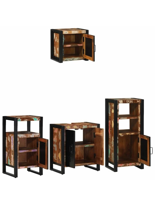 Vannas istabas mēbeļu komplekts 4 pcs ciets atjaunots koks