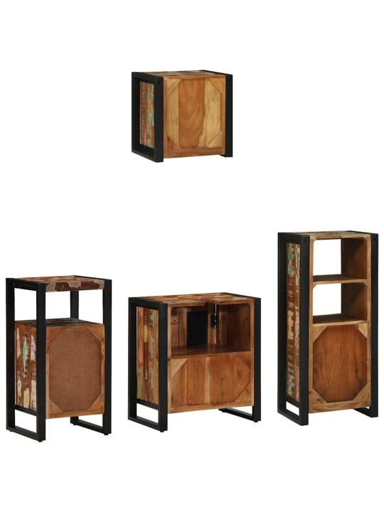 Vannas istabas mēbeļu komplekts 4 pcs ciets atjaunots koks