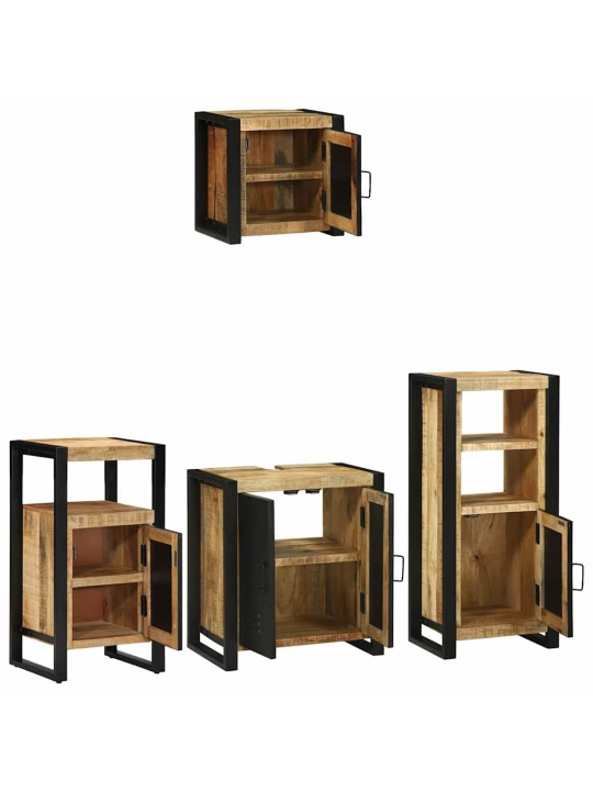 Vannas istabas mēbeļu komplekts 4 pcs brūna cieta mango koksne