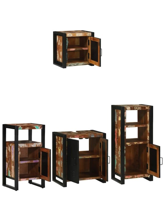 Vannas istabas mēbeļu komplekts 4 pcs ciets atjaunots koks