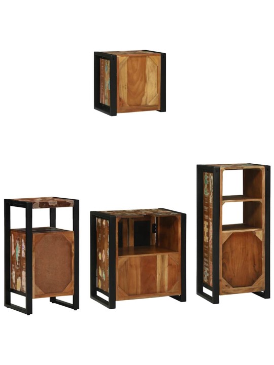 Vannas istabas mēbeļu komplekts 4 pcs ciets atjaunots koks