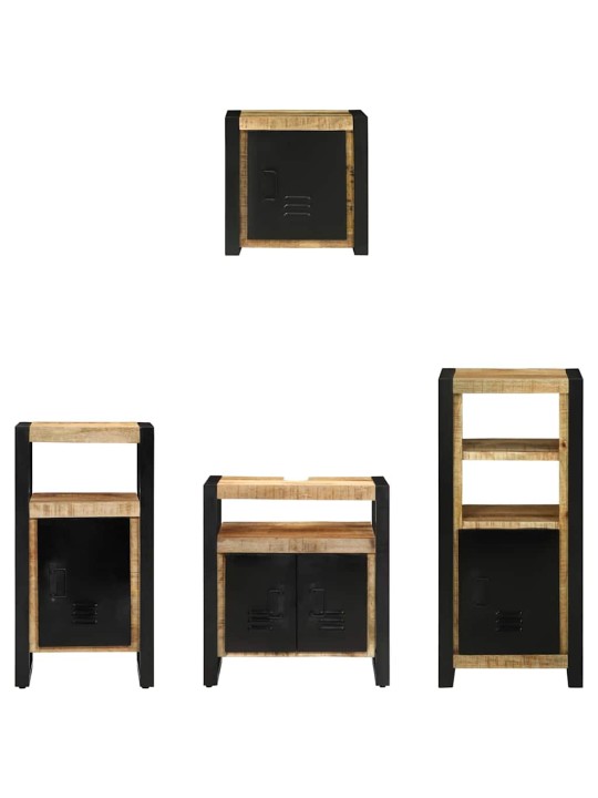 Vannas istabas mēbeļu komplekts 4 pcs brūna cieta mango koksne