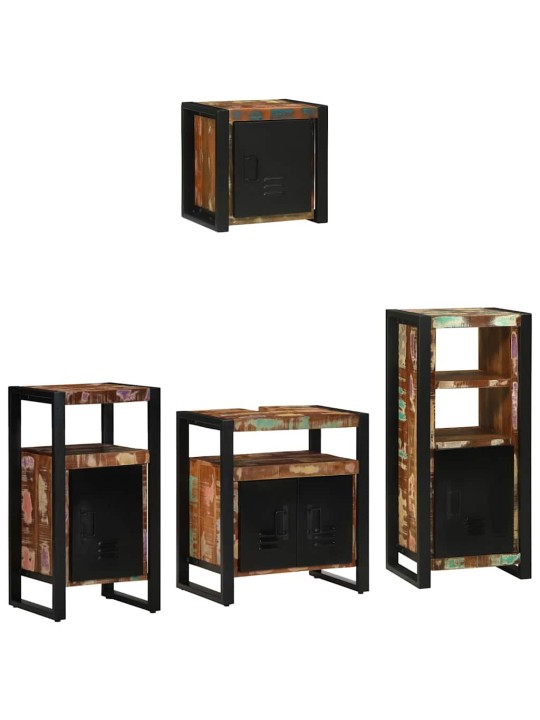 Vannas istabas mēbeļu komplekts 4 pcs ciets atjaunots koks