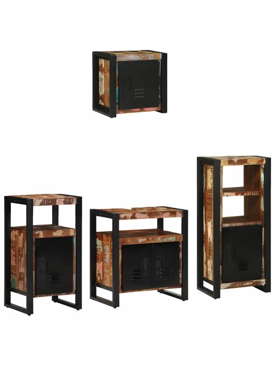Vannas istabas mēbeļu komplekts 4 pcs ciets atjaunots koks