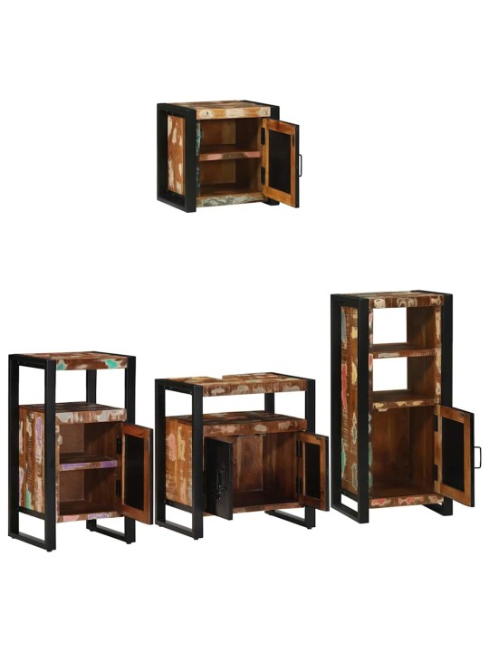 Vannas istabas mēbeļu komplekts 4 pcs ciets atjaunots koks