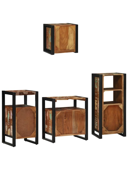 Vannas istabas mēbeļu komplekts 4 pcs ciets atjaunots koks