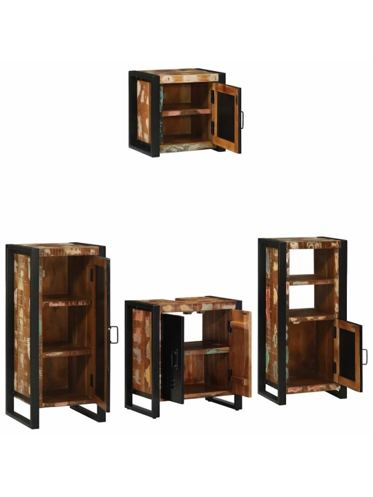 Vannas istabas mēbeļu komplekts 4 pcs ciets atjaunots koks