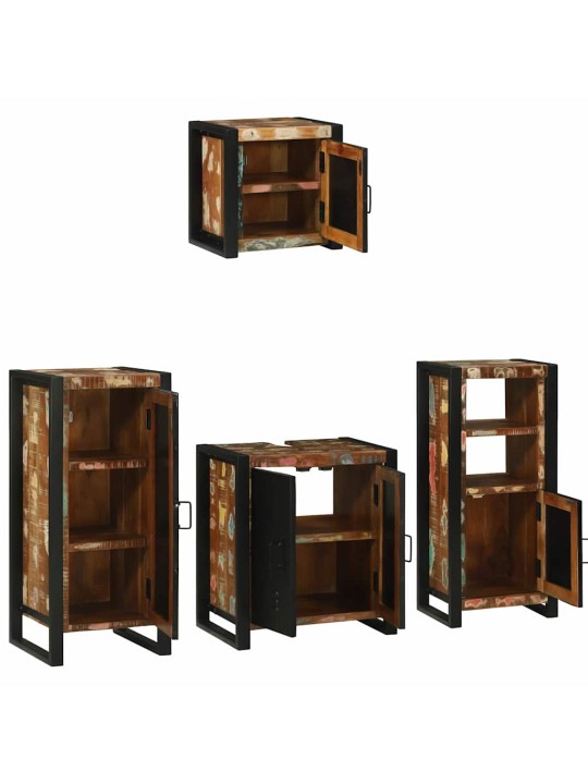 Vannas istabas mēbeļu komplekts 4 pcs ciets atjaunots koks