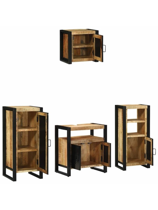 Vannas istabas mēbeļu komplekts 4 pcs brūna cieta mango koksne